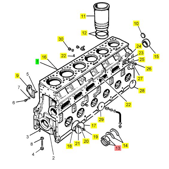 Kit de coussinets de palier principal Perkins Q574MX pour 4006-23TAG2 (A) et 4006-23TAG3 (A)