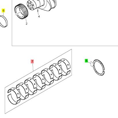 Kit de coussinets Perkins KRP3023 d’origine pour série 2206