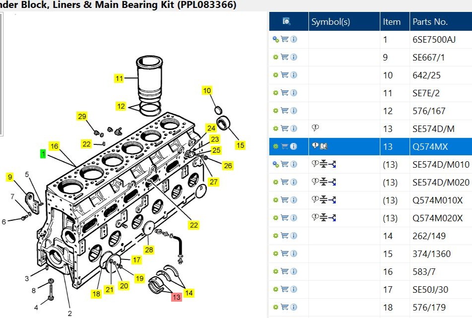 perkins 4006 main beairng