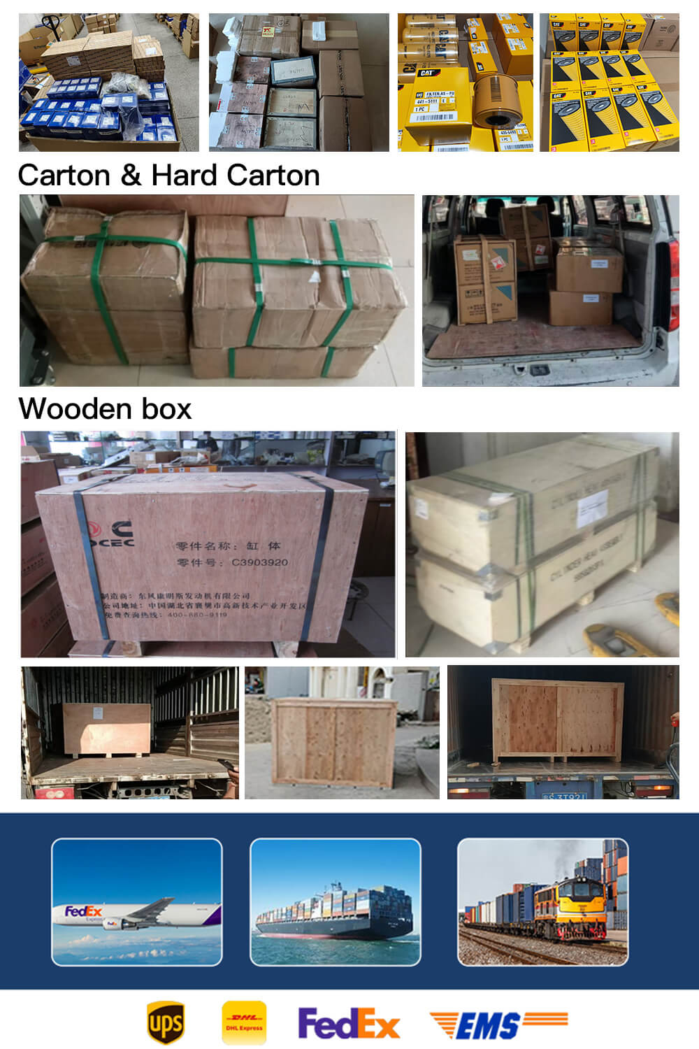 engine parts delivering