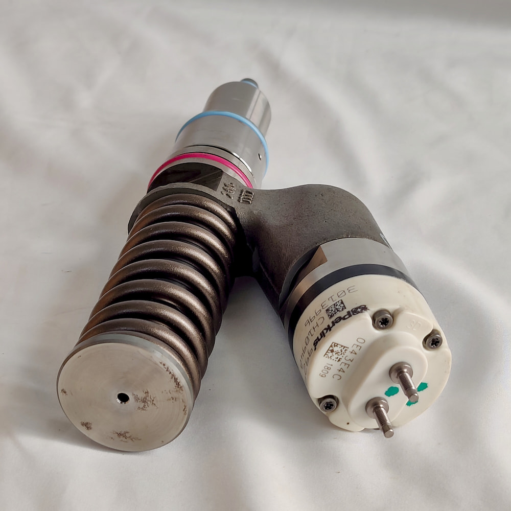 Perkins fuel injector close-up detail