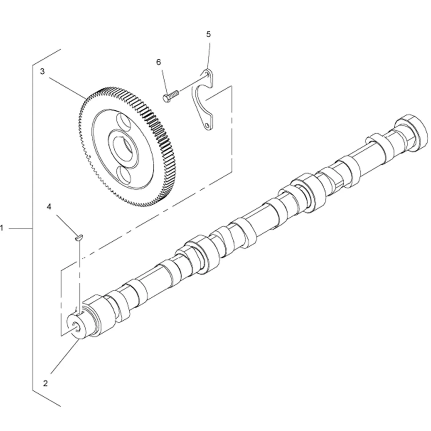 Árbol de levas con engranaje T400800 para Perkins 1506A/C, 1506A y 1506D-E88TAG