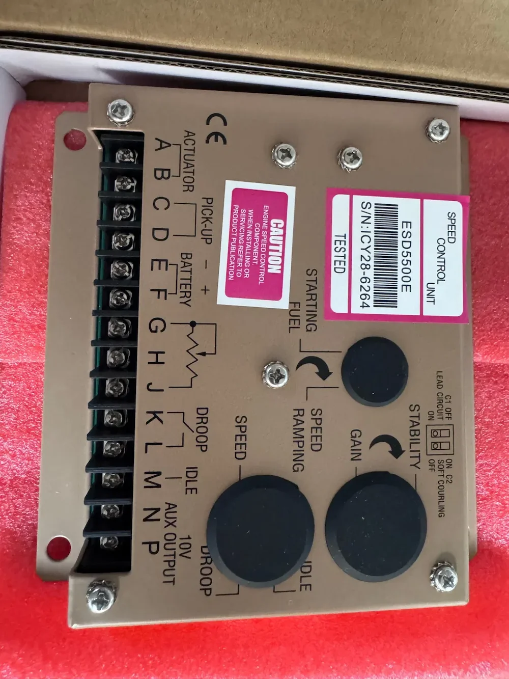 Control de regulador de motor Cummins ESD5500E 4990582 para motores QSL9, 6C8.3 y QSB4.5